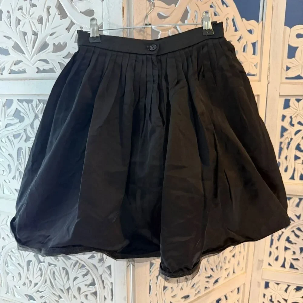 NWT Anne Klein Black A-Line Skirt Sz 4P
